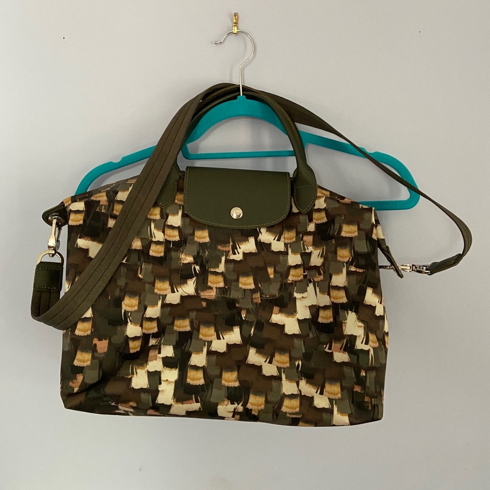 Longchamp Le Pliage green printed crossbody bag